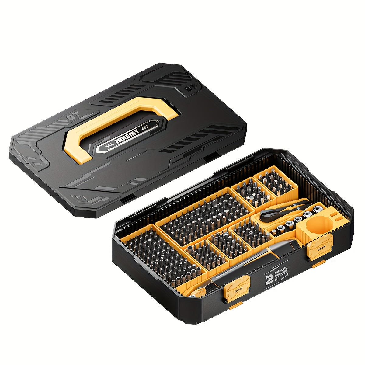 Jakemy 257in 1 Professional Multifunctional Screwdriver Set Manual Household Repair Screw Driver Precision Bits HexS2 steel material H4.0, H6.3 screwdriver bit