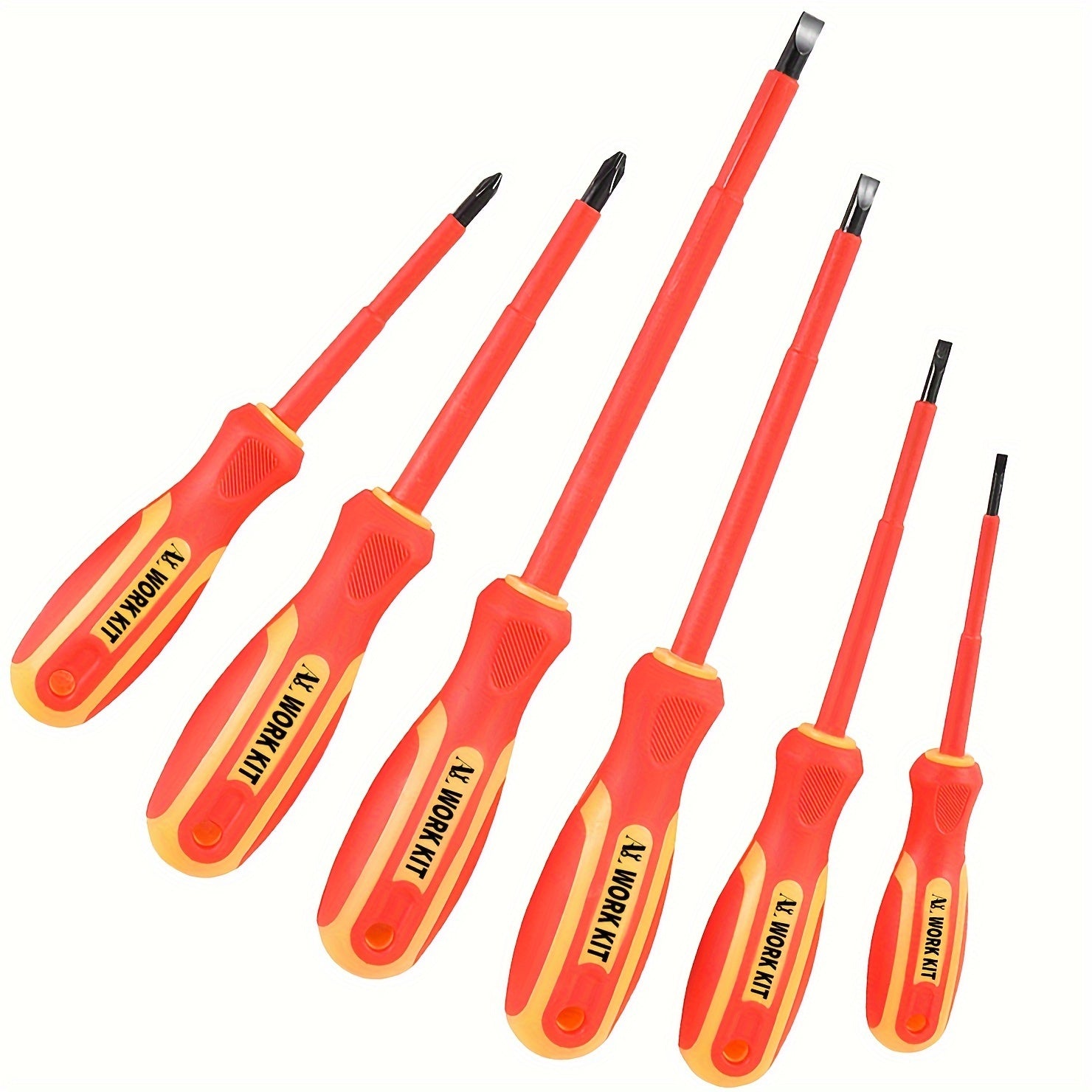 Magnetic Screwdriver Set of 6, 2 Phillips And 4 Slotted Heads, Professional Non-Slip Grip Screwdriver Set with Magnetic Screwdriver Bits And Wall Mount. Great Gift!
