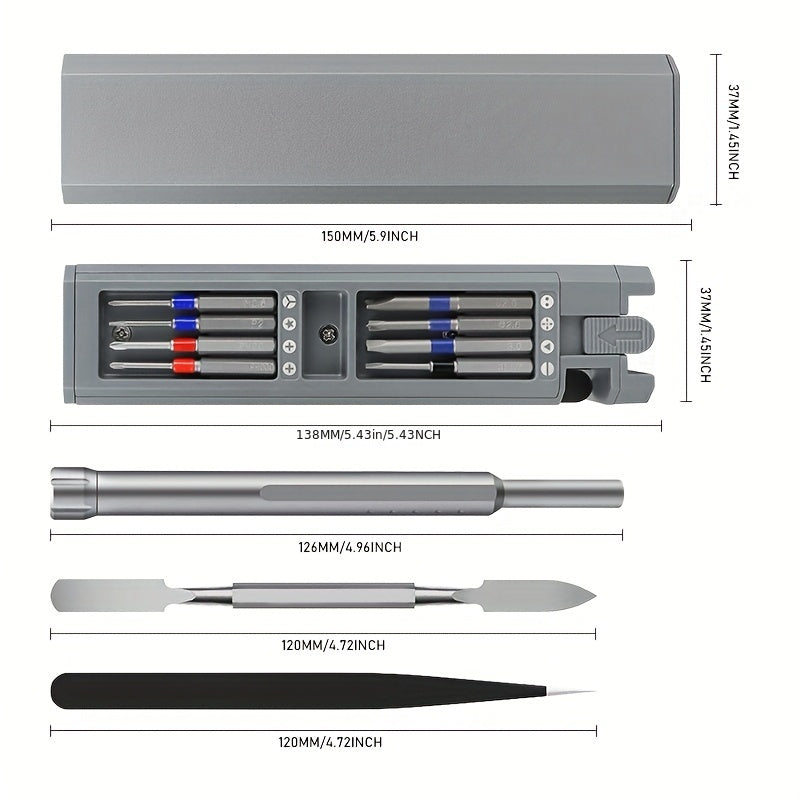71-in-1 Precision Screwdriver Set with Magnetic Holder, Metal Construction, No Electricity Required, Perfect for Electronics, Computers, Glasses, Phones, Watches, PC Gaming Consoles