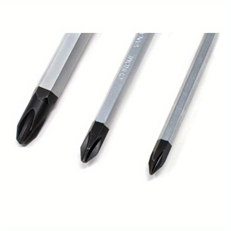 7pcs JIS Japanese Industrial Standard Driver Set with #1 #2 #3 Screwdrivers & Short/Long Bits (1/4" Drive) - Heavy-Duty Chrome Vanadium Steel & S2 Steel Construction, Magnetic Impact-Resistant Bits for Professional Mechanics, DIY, Vintage Machinery &