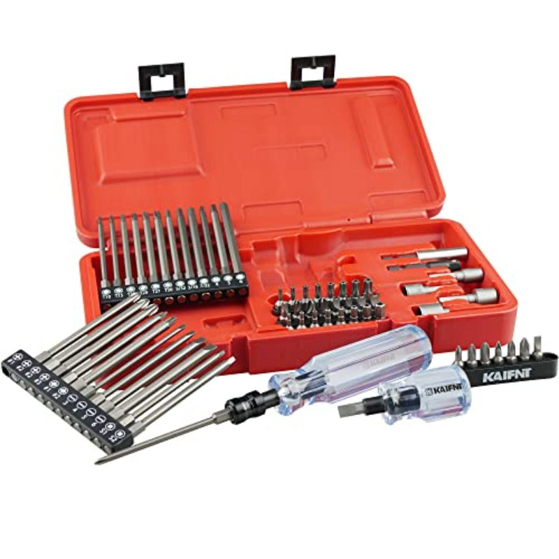 60pcs K460 Professional Screwdriver Bit Set with Acetate Ergonomic Non-Slip Handles & Quick-Change System - 4-Inch Heavy-Duty Power Bits, Impact-Resistant Case, S2 Alloy Steel Construction for Home, Automotive, Electronics Repair - Ideal for DIY &