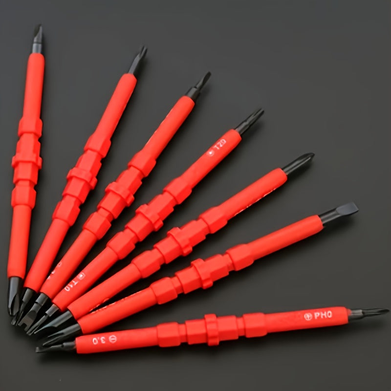 7-in-1 Multifunctional Electrician Screwdriver Set, Dual-Size Tool Kit, Metal, No Power Required, Electric Screwdriver Set