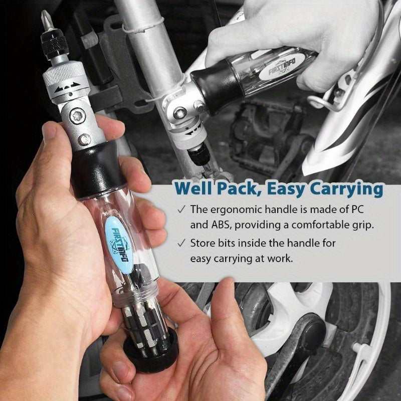 14pcs 5-Way High Torque Steel Balls Ratchet Screwdriver Set with Transparent Handle, Includes Bits for Watch and Glasses Repair, Watch Repair Tools, Ergonomic Grip, Precision Engineering, Multitool Screwdriver, Hobbyist Repairers, Compact Design, Durable