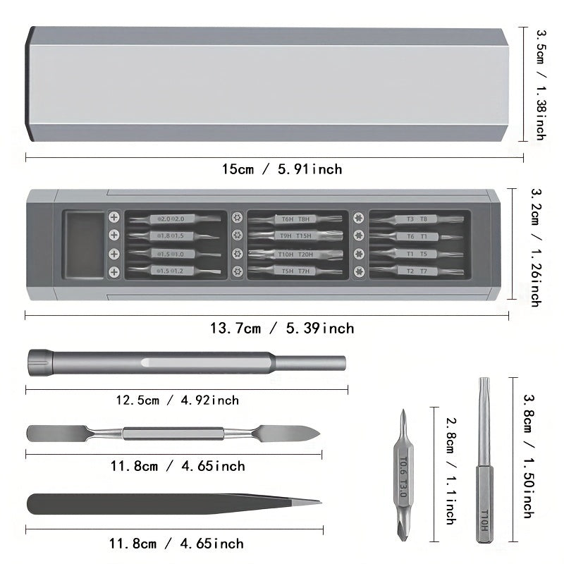 71-In-1 Precision Screwdriver Set, Double-side Bits Kits, Multifunction Magnetic Mini Screw Driver Repair Tool Kit, For Electronics Computer Eyeglass Phone Watches PC Gamesole