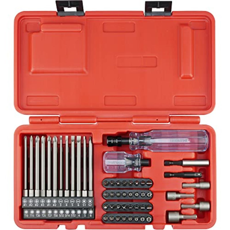 60pcs K460 Professional Screwdriver Bit Set with Acetate Ergonomic Non-Slip Handles & Quick-Change System - 4-Inch Heavy-Duty Power Bits, Impact-Resistant Case, S2 Alloy Steel Construction for Home, Automotive, Electronics Repair - Ideal for DIY &