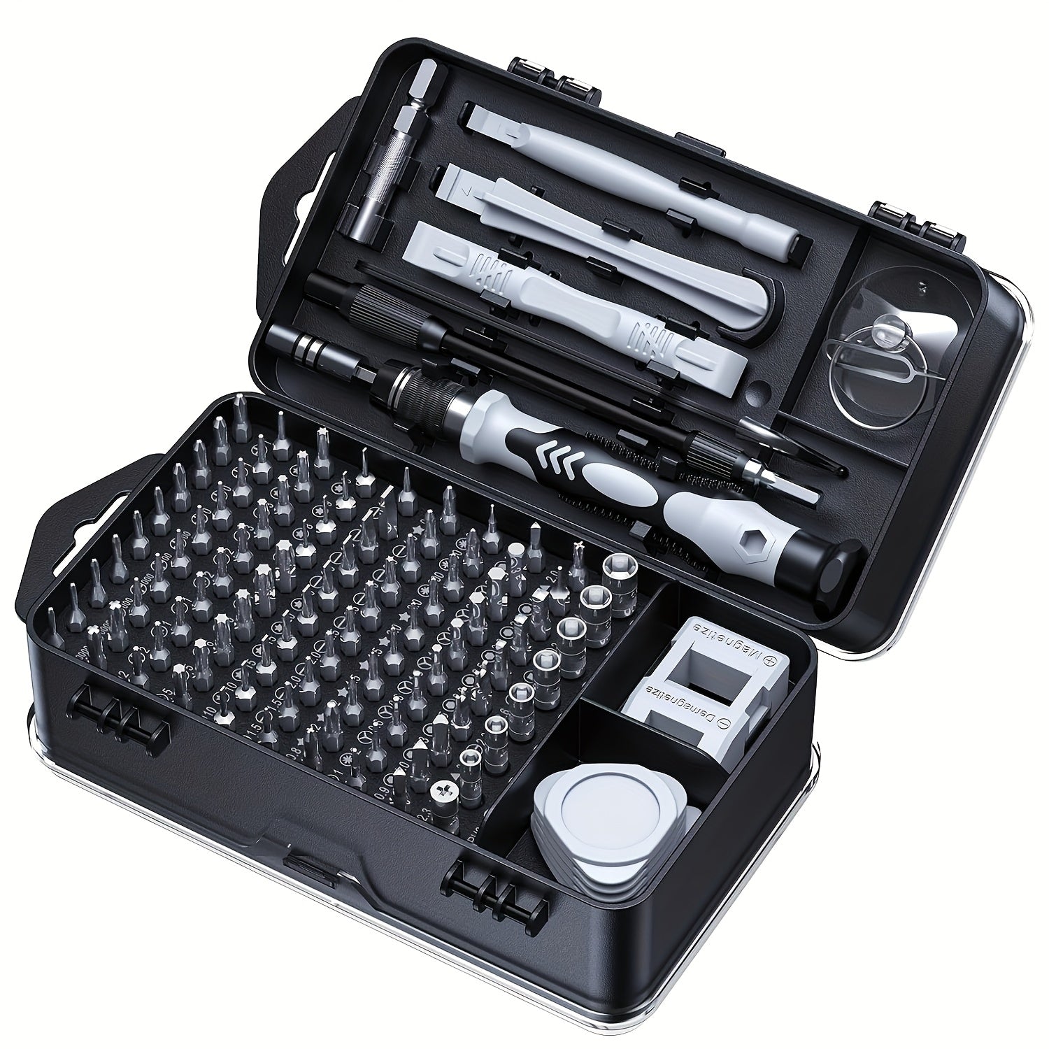 Professional Grade 114pcs Screwdriver Set with Magnetic Bits - High Hardness, Versatile Drill Bits, Hexagonal Head Style, Portable Black Toolbox for Home, Office, and DIY Projects, Office Toolbox|Compact Toolbox|Magnetic Bits Holder, Screwdriver Set