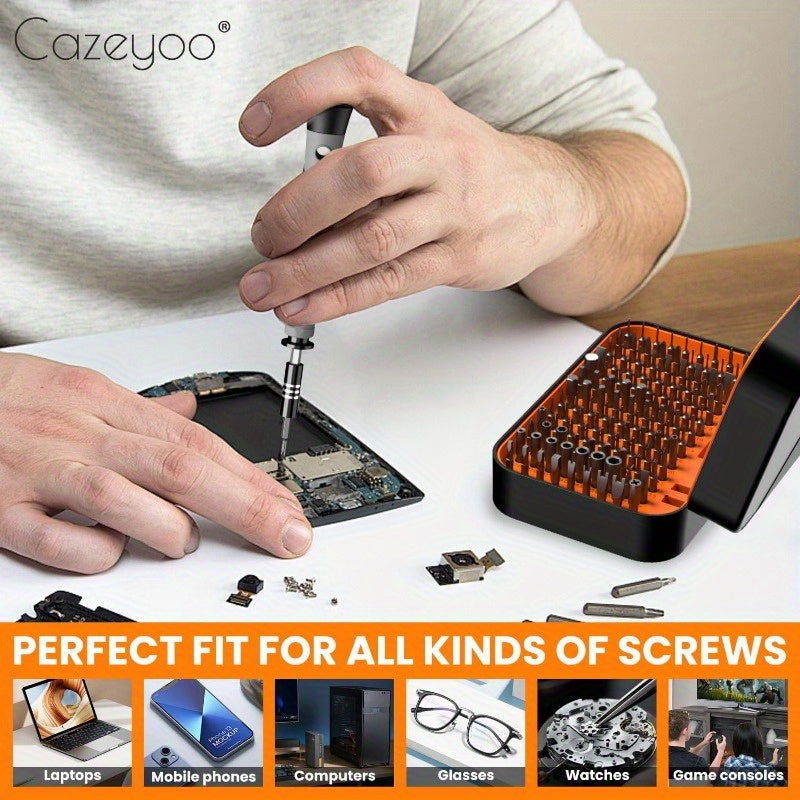 150 IN 1 Precision Screwdriver Set 120 Bits Full Range Small Screwdriver Set Magnetic Mini Repair Tool Kit for Ring Doorbell Laptop Switch PS5 Xbox Macbook iPhone Watch Glasses - Orange