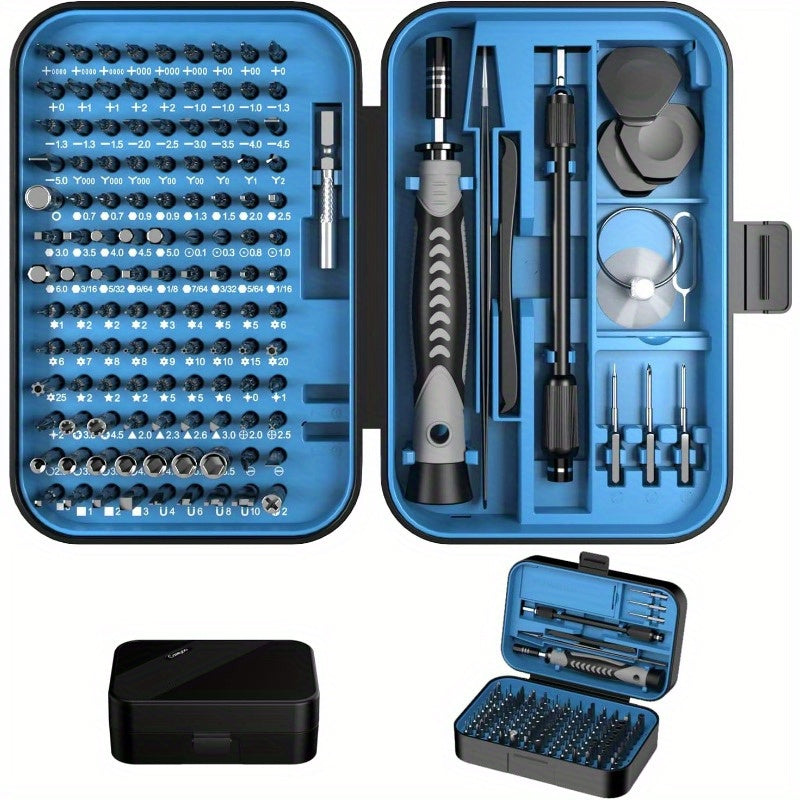 150 IN 1 Precision Screwdriver Set 120 Bits Full Range Small Screwdriver Set Magnetic Mini Repair Tool Kit for Ring Doorbell Laptop Switch PS5 Xbox Macbook iPhone Watch Glasses - Navy Blue