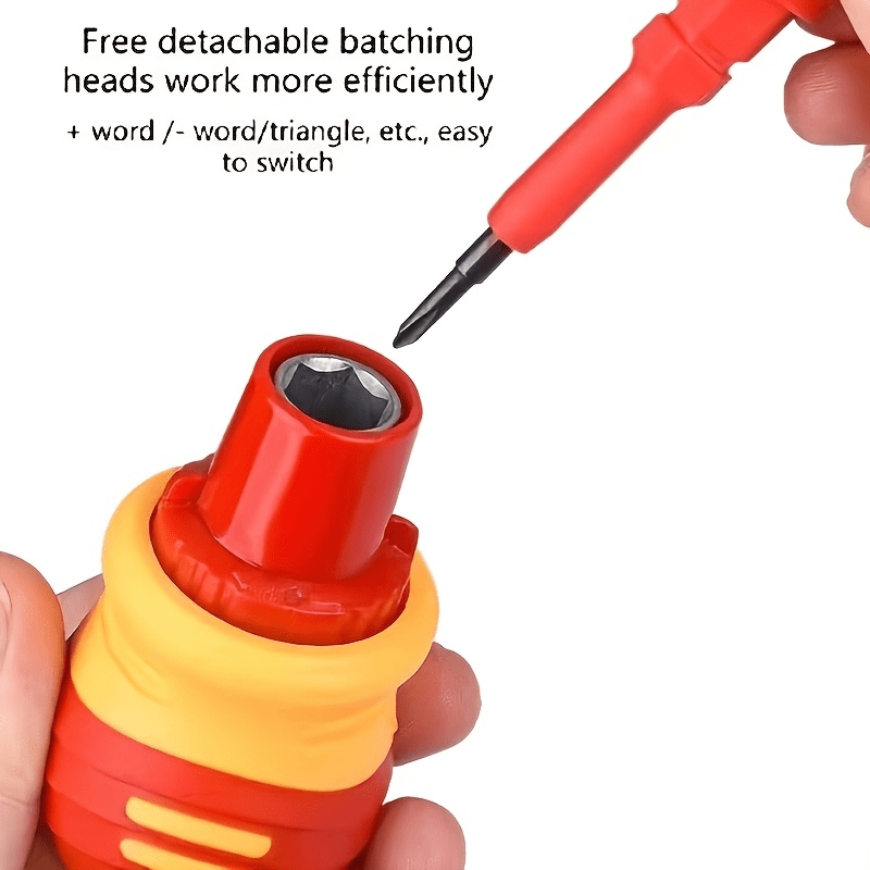 14-in-1 Portable Electrician Screwdriver Set with Ratchet Handle - Metal, Multi-Functional Repair Tools for Electrical Work, Includes Phillips, Flathead, and Torx Heads, Compact Design for Easy Storage, Compact Screwdriver Se, No electricity