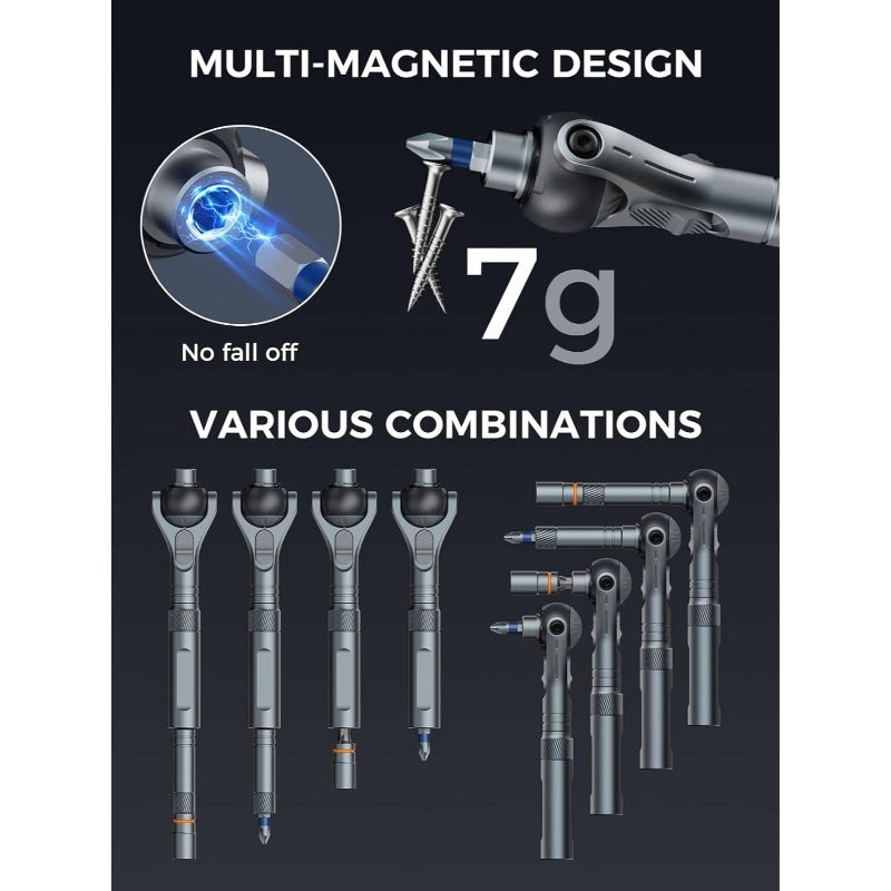 40-in-1 Heavy-Duty Ratchet Screwdriver Set with Magnetic Quick-Release Mechanism, 45-Tooth Ratchet & S2 Steel Construction - 14-Speed/ Torque Settings, Ergonomic Grip, Compact Case with Bit Storage - Ideal for Automotive, Home, Electronics Repair