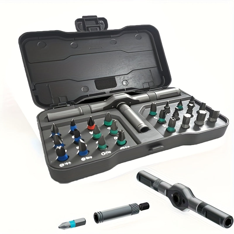 24in 1 Magnetic Screwdriver Set, DIY Ratchet Screwdriver Set, Multi Bit Magnetic Drive Set with Detachable Ratchet Handle, Portable Precision Repair Tool Kit for Funiture Computer Bicycle
