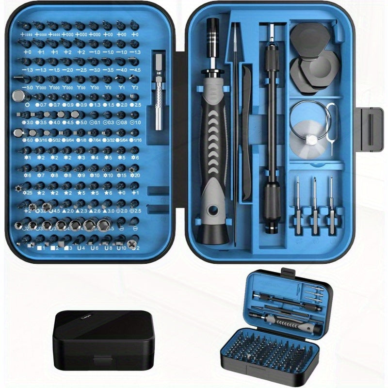 150 IN 1 Precision Screwdriver Set 120 Bits Full Range Small Screwdriver Set Magnetic Mini Repair Tool Kit for Ring Doorbell Laptop Switch PS5 Xbox Macbook iPhone Watch Glasses - Navy Blue