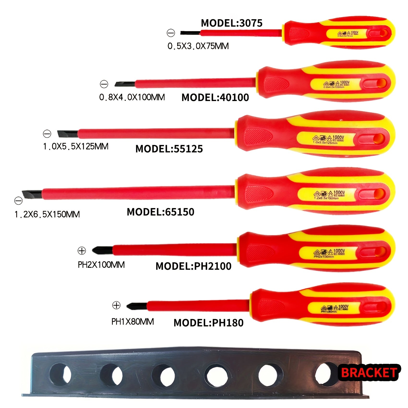 Magnetic Screwdriver Set of 6, 2 Phillips And 4 Slotted Heads, Professional Non-Slip Grip Screwdriver Set with Magnetic Screwdriver Bits And Wall Mount. Great Gift!