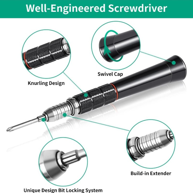55-in-1 Precision Screwdriver Set with Magnetic Tips & Ergonomic Non-Slip Grip - Heavy-Duty Magnetic Driver, Compact Case for Electronics Repair, Watch, Computer, Jewelry, Smartphone, Tablet, Camera, Gaming Console - Professional & DIY Tool Kit for