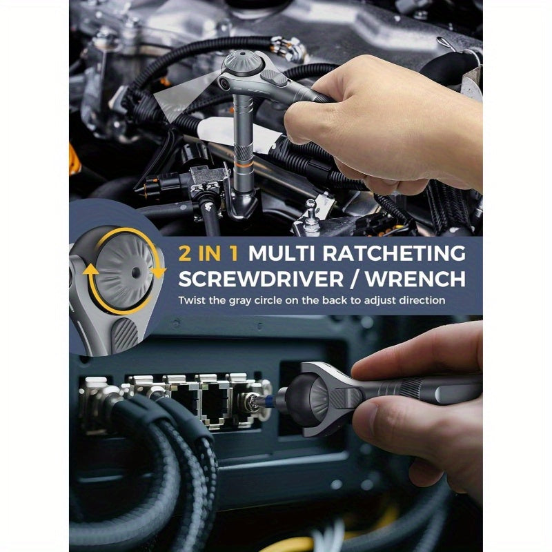 40-in-1 Heavy-Duty Ratchet Screwdriver Set with Magnetic Quick-Release Mechanism, 45-Tooth Ratchet & S2 Steel Construction - 14-Speed/ Torque Settings, Ergonomic Grip, Compact Case with Bit Storage - Ideal for Automotive, Home, Electronics Repair