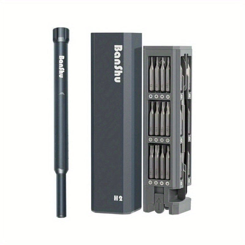 All-in-One Precision Screwdriver Set with Magnetic Tips - Heavy-Duty Metal Construction, Ergonomic Grip & Compact Case - Phillips, Flat, Torx, Tri-Point, Pozidry, Slotted, Phillips #000 - for Electronics, Jewelry, Automotive, Home, DIY, Professional &
