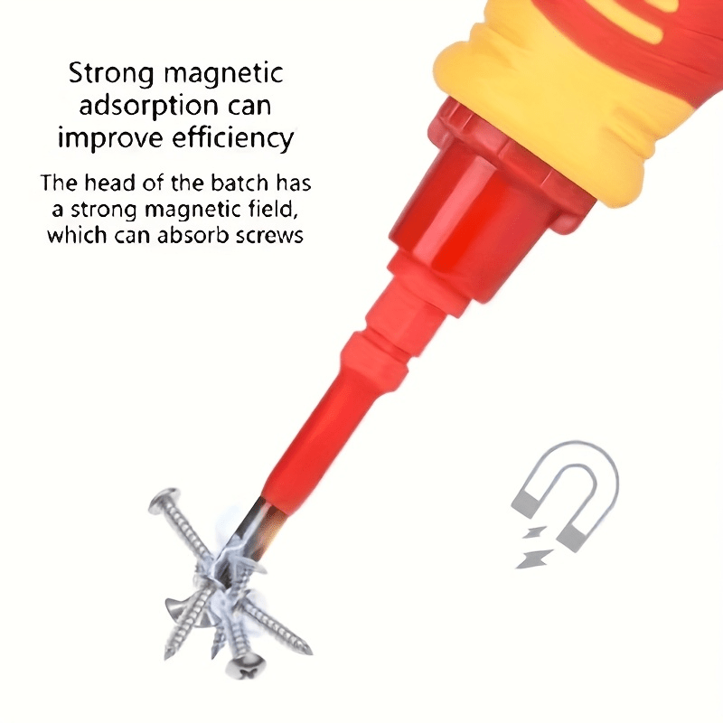 [Portable Screwdriver] 14-in-1 Portable Electrician Screwdriver Set with Ratchet Handle | Metal, Multi-Functional Repair Tools for Electrical Work, Includes Phillips, Flathead, and Torx Heads, Compact Design for Easy Storage