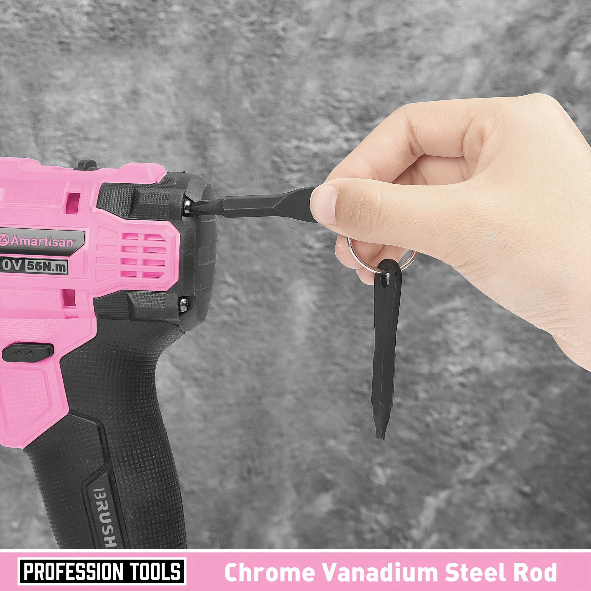 [Magnetic Screwdrivers] 5 Cross & 5 Slotted Professional Magnetic Screwdrivers, 1 Set | Buffer Handle And Two Key Screwdrivers (Pink)