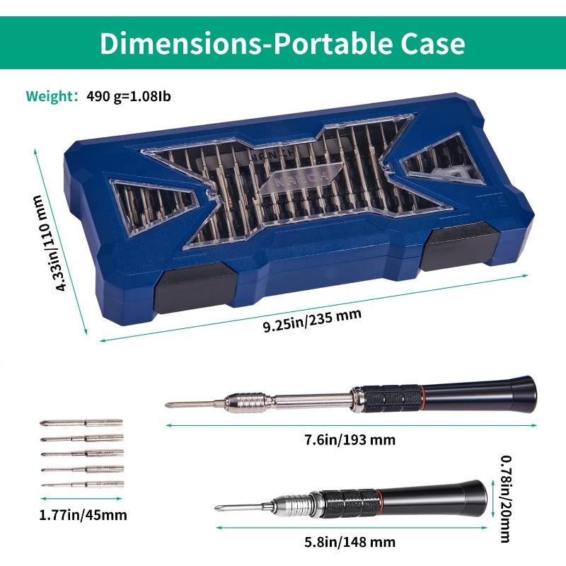 55-in-1 Precision Screwdriver Set with Magnetic Tips & Ergonomic Non-Slip Grip - Heavy-Duty Magnetic Driver, Compact Case for Electronics Repair, Watch, Computer, Jewelry, Smartphone, Tablet, Camera, Gaming Console - Professional & DIY Tool Kit for