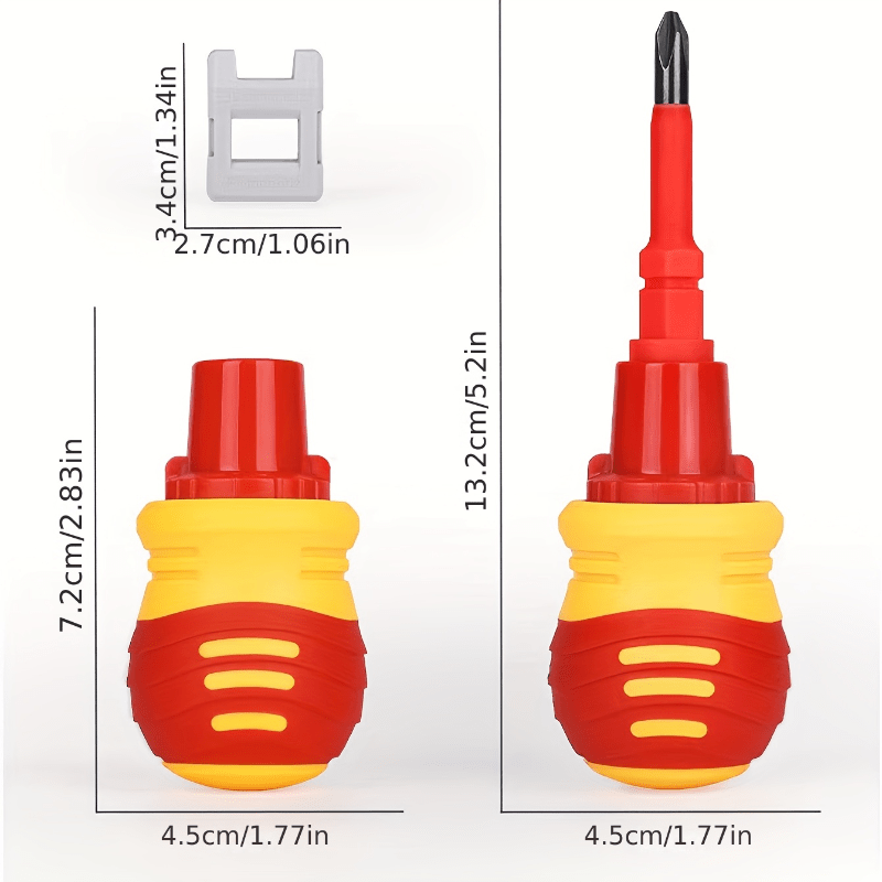 [Portable Screwdriver] 14-in-1 Portable Electrician Screwdriver Set with Ratchet Handle | Metal, Multi-Functional Repair Tools for Electrical Work, Includes Phillips, Flathead, and Torx Heads, Compact Design for Easy Storage
