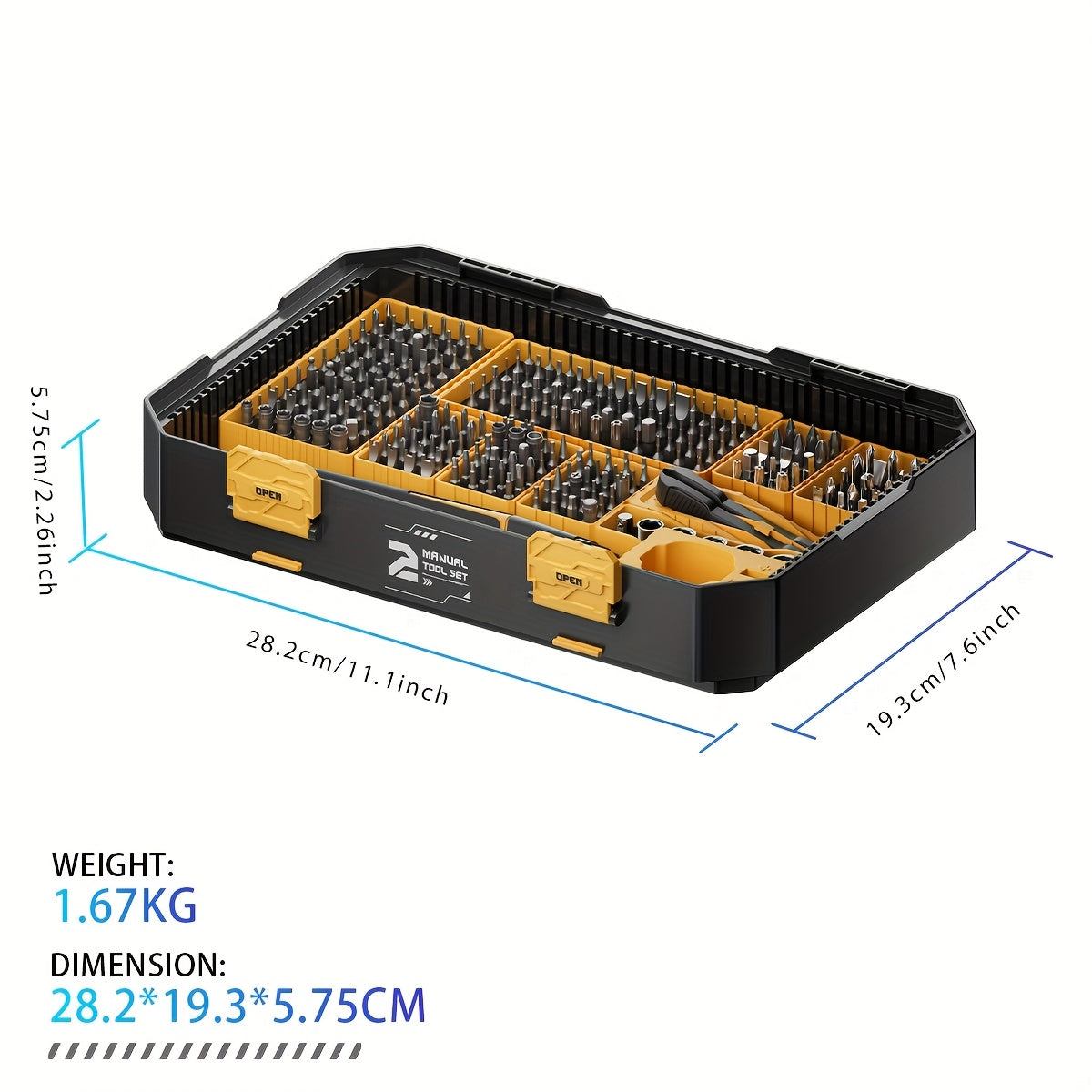Jakemy 257in 1 Professional Multifunctional Screwdriver Set Manual Household Repair Screw Driver Precision Bits HexS2 steel material H4.0, H6.3 screwdriver bit