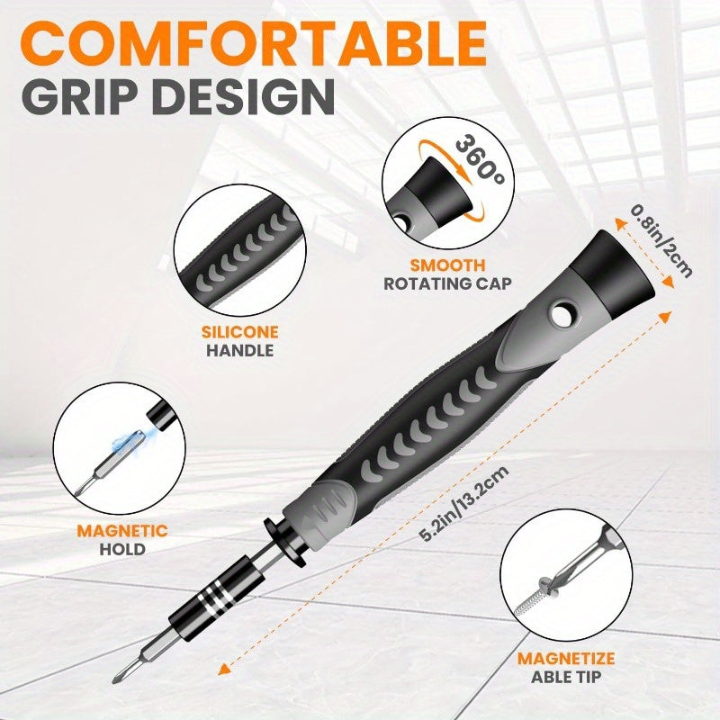 150 IN 1 Precision Screwdriver Set 120 Bits Full Range Small Screwdriver Set Magnetic Mini Repair Tool Kit for Ring Doorbell Laptop Switch PS5 Xbox Macbook iPhone Watch Glasses - Orange