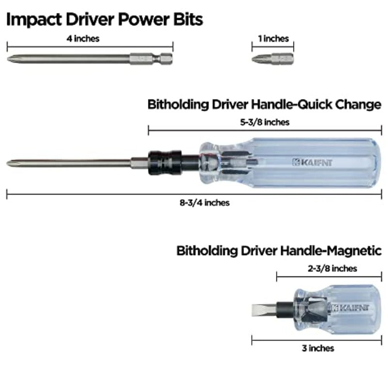 60pcs K460 Professional Screwdriver Bit Set with Acetate Ergonomic Non-Slip Handles & Quick-Change System - 4-Inch Heavy-Duty Power Bits, Impact-Resistant Case, S2 Alloy Steel Construction for Home, Automotive, Electronics Repair - Ideal for DIY &