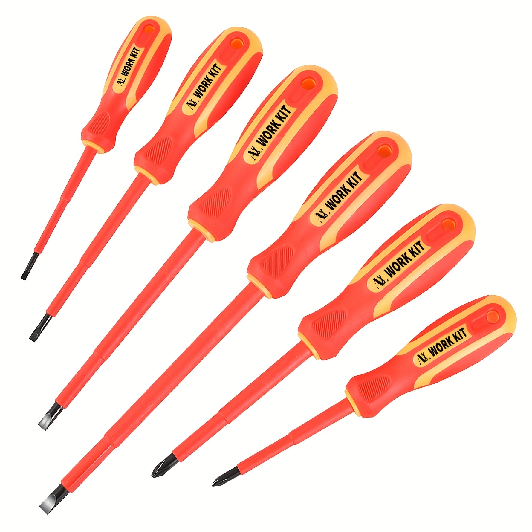 Magnetic Screwdriver Set of 6, 2 Phillips And 4 Slotted Heads, Professional Non-Slip Grip Screwdriver Set with Magnetic Screwdriver Bits And Wall Mount. Great Gift!