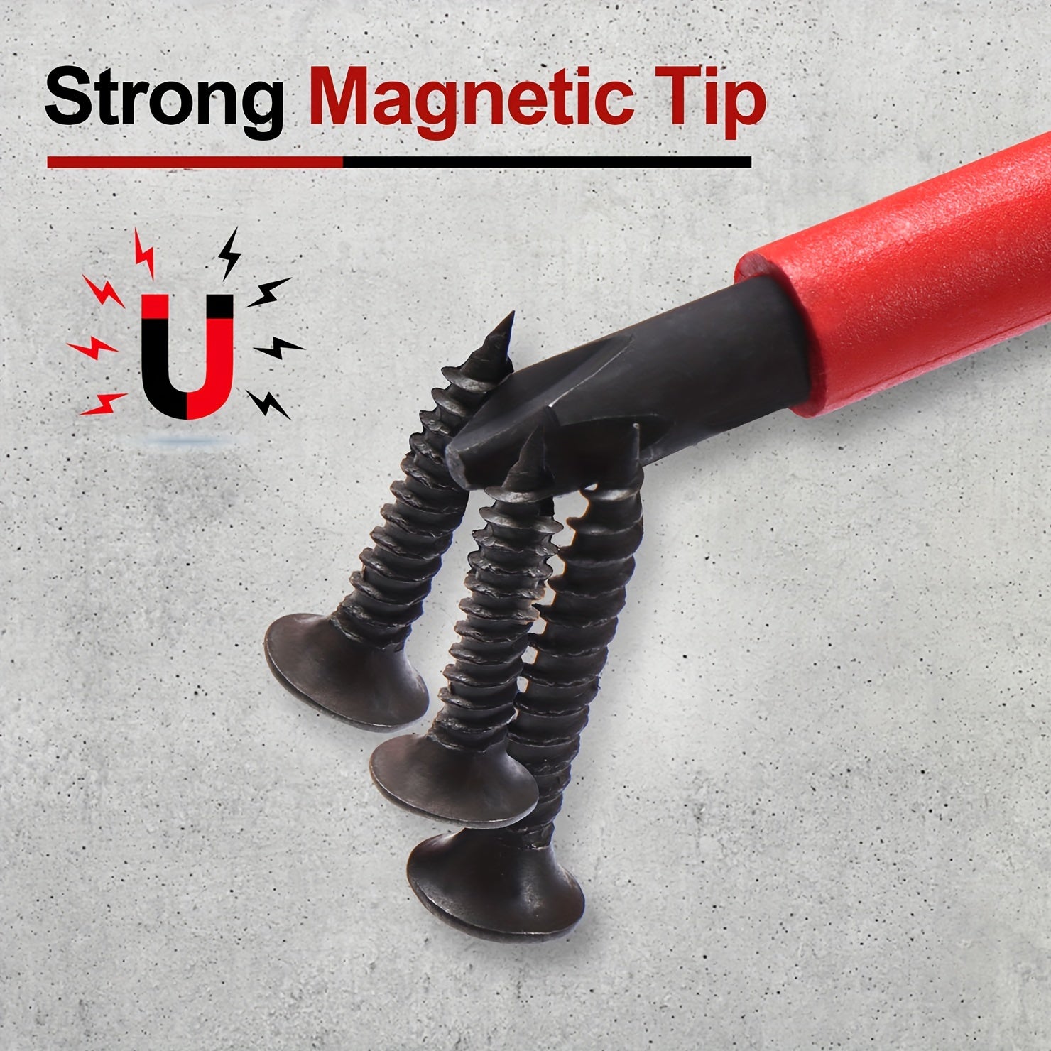Magnetic Screwdriver Set of 6, 2 Phillips And 4 Slotted Heads, Professional Non-Slip Grip Screwdriver Set with Magnetic Screwdriver Bits And Wall Mount. Great Gift!