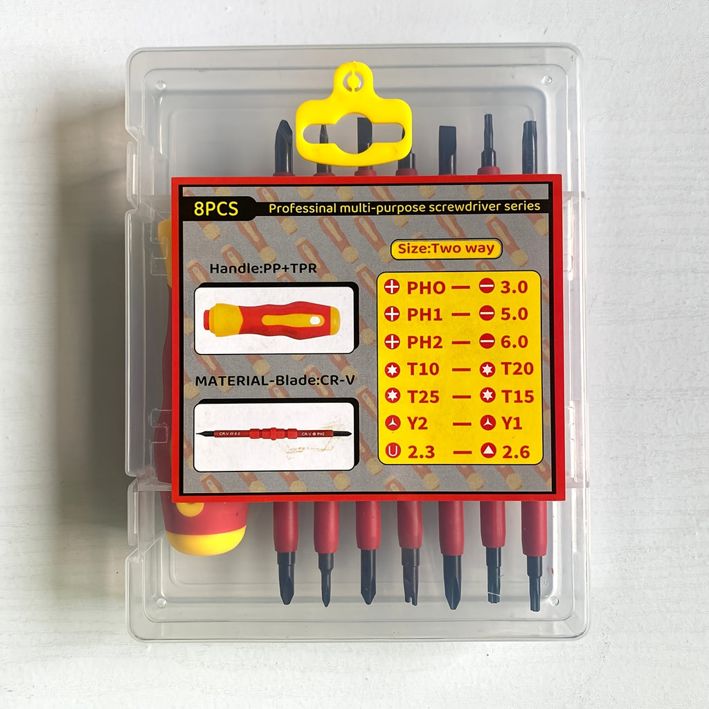 7-in-1 Multi-Function Electric Screwdriver Set, Dual-Purpose Multi-Sized Tool Kit, Metal, No Power Required, Cordless Screwdriver Set